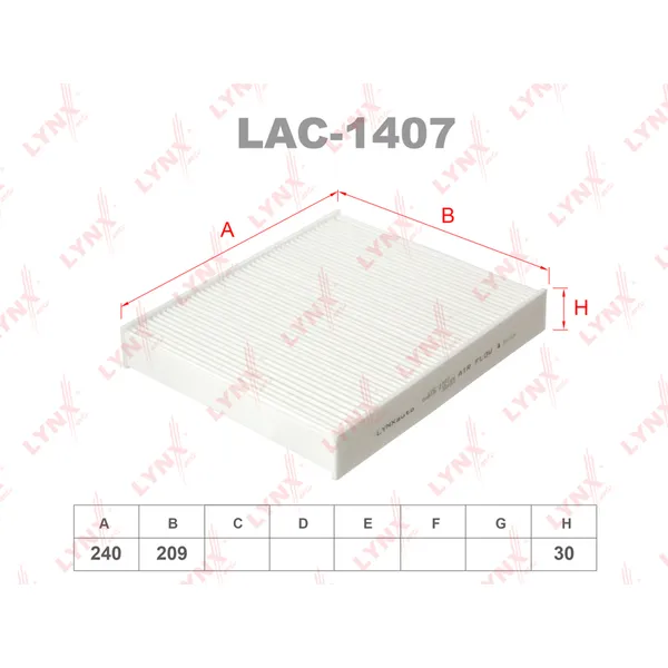 Фильтр салонный LYNXauto LAC-1407