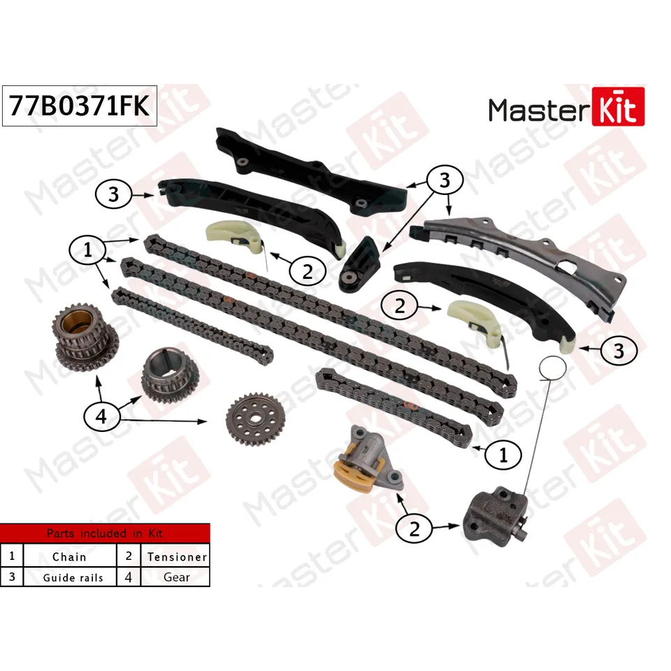 Комплект цепи ГРМ JEEP EHD (3,0L) GRAND CHEROKEE IV (WK2) 10- MASTERKIT 77B0371FK