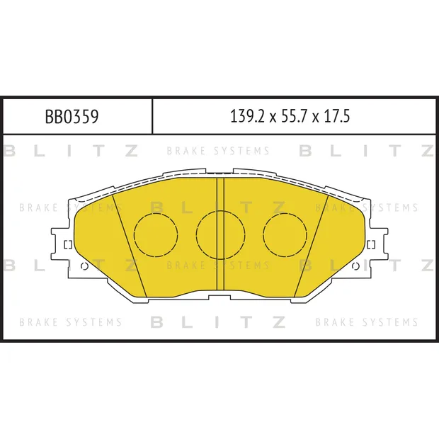 Колодки тормозные дисковые передние TOYOTA Corolla/Auris/RAV4 05-> BLITZ BB0359