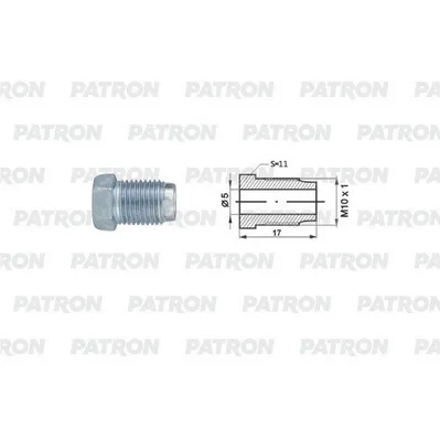 Штуцер универсальный M10X1,0, L=16,7MM, S=10, D=5MM PATRON PHL5100105