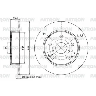 Диск тормозной задний GEELY EMGRAND 1.8 PATRON PBD1014