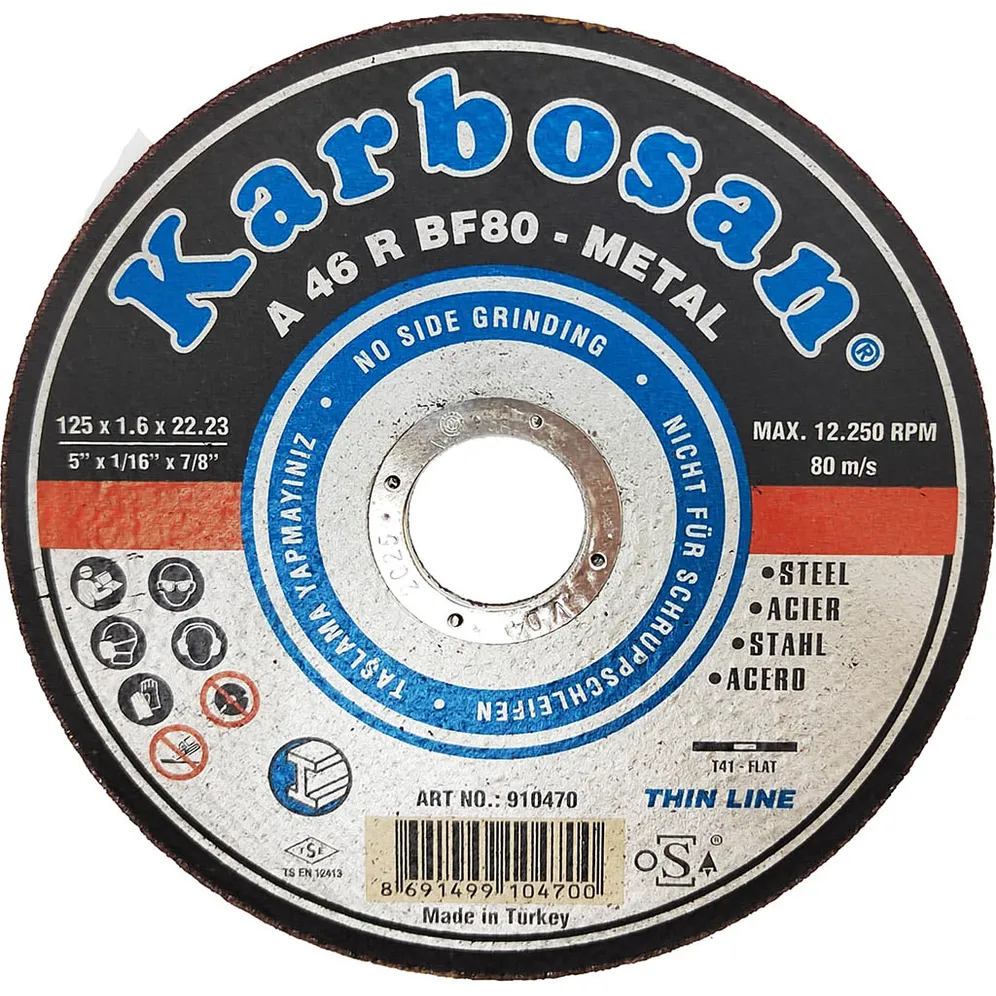 Диск отрезной по металлу Karbosan (125х1,6х22) (Арт.910470) KARBOSAN KAR-910470