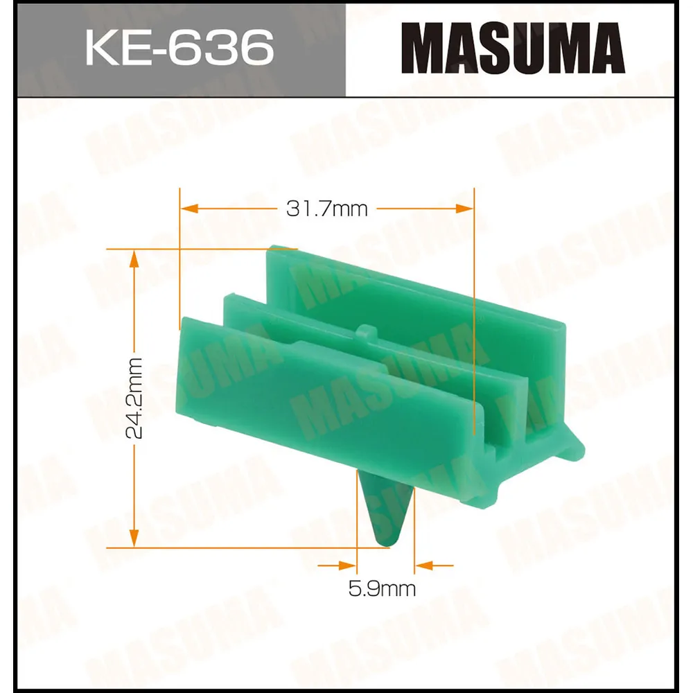 Клипса автомобильная уп.50 MASUMA KE-636