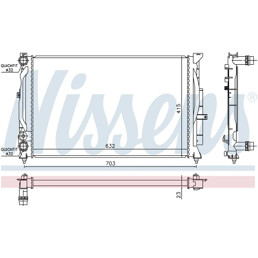 Радиатор основной VAG A4(B5)/A6(C5)/Superb I/Passat B5 /AC- NISSENS 60308A