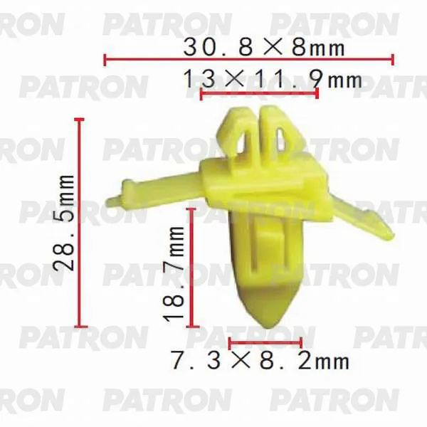 Зажим пластиковый для декоративная дверная планка (серый) Toyota, Lexus PATRON P370303