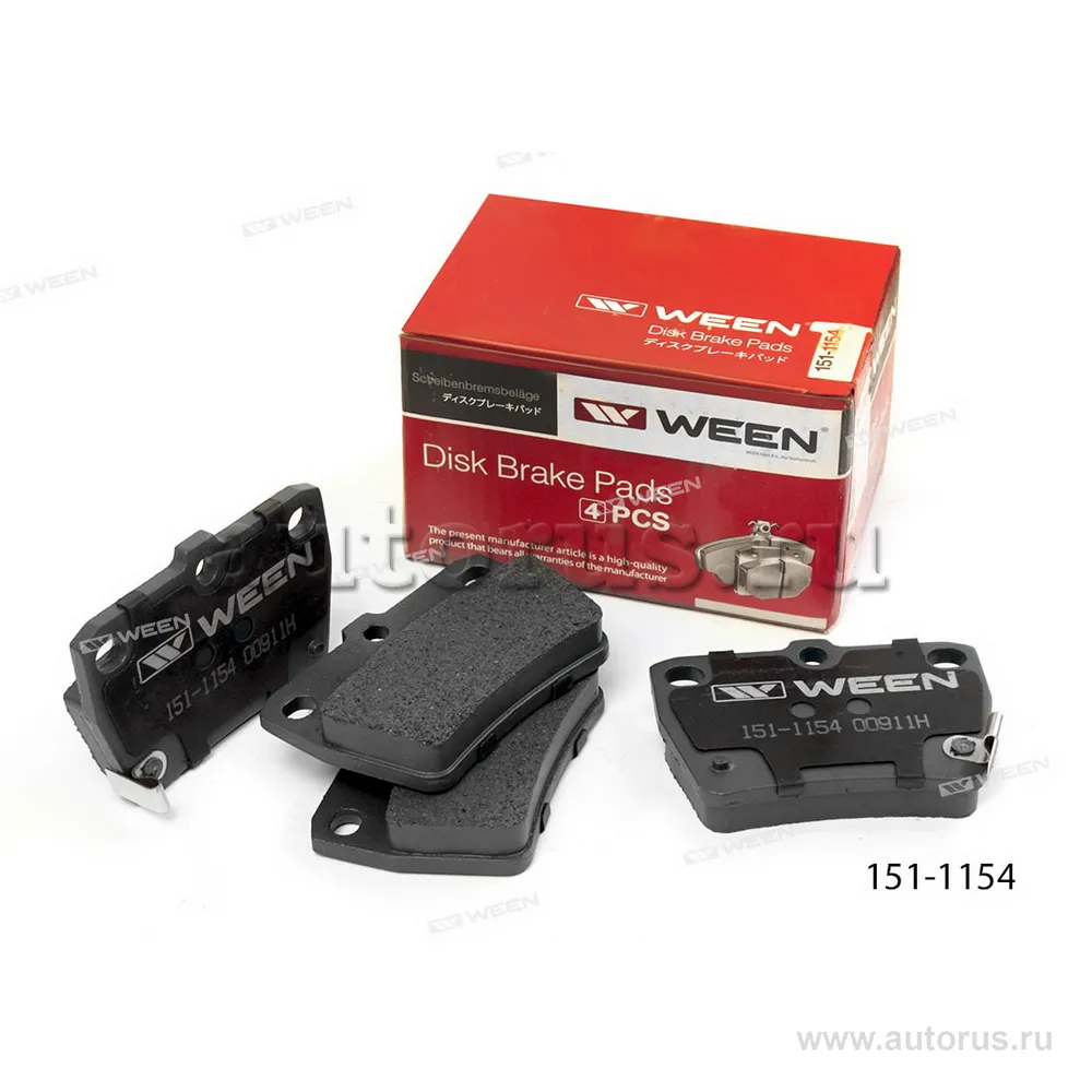 Тормозные колодки дисковые задние CHERY Tiggo, TOYOTA Rav 4 I/II WEEN 151-1154