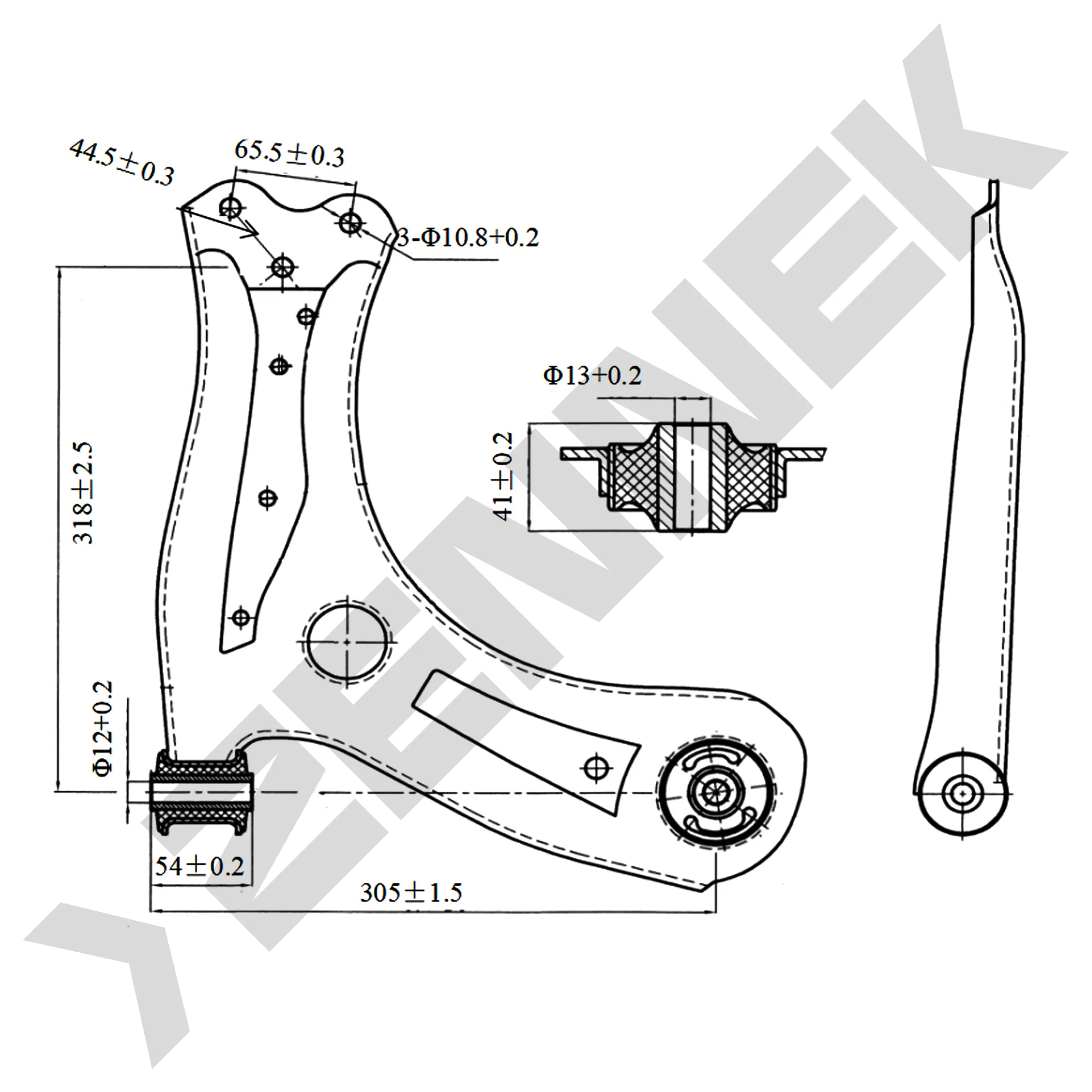 РЫЧАГ ПЕРЕДНИЙ НИЖНИЙ ПРАВЫЙ AUDI A1, SEAT IBIZA, VW POLO 08 ZENNEK DCA0175