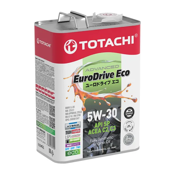 Масло моторное TOTACHI EURODRIVE ECO 5W-30 синтетическое 4 л E6604