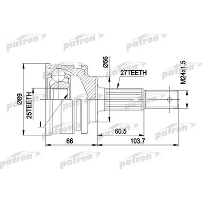 ШРУС наружн к-кт NISSAN: MAXIMA 88 - 94, PRAIRIE 83 - 8 PATRON PCV1323