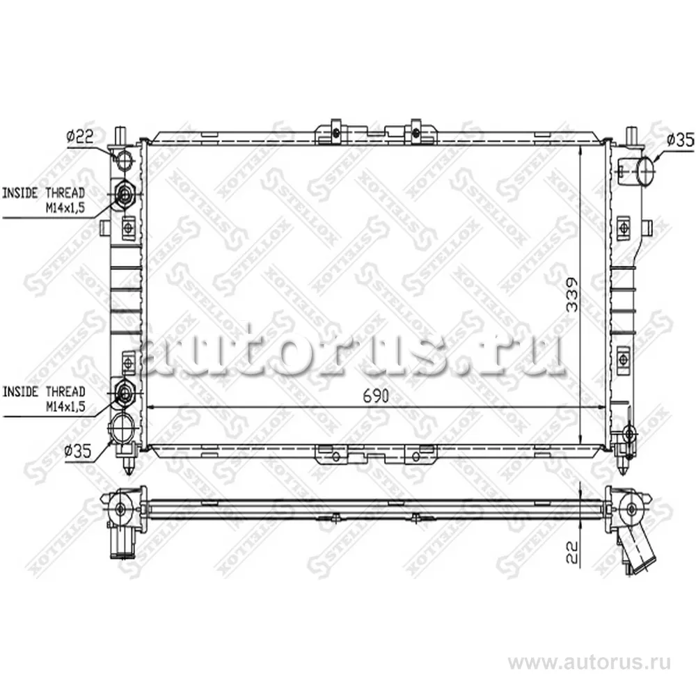 Радиатор системы охлаждения АКПП Mazda 626 GE/MX-6 2.5 93-97 STELLOX 10-25858-SX