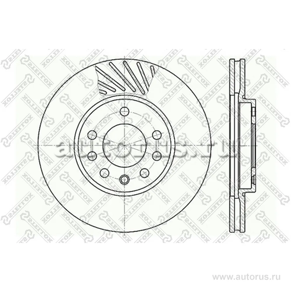 Диск тормозной передний OPEL ASTRA 1.6-2.2TD 97> STELLOX 60203630V_SX
