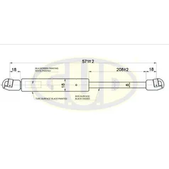АМОРТИЗАТОР БАГАЖНИКА OPL VECTRA C 04/02- 570N L571/208MM GGS020397