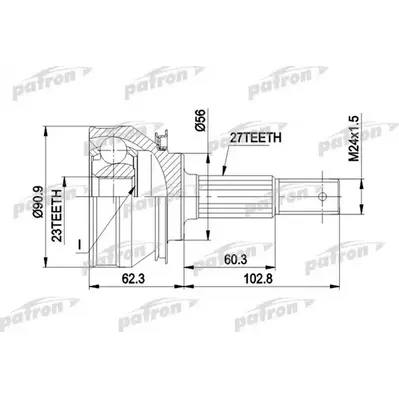 ШРУС наружн к-кт 27x56x23 D87 NISSAN: BLUEBIRD 84-90 PATRON PCV1098