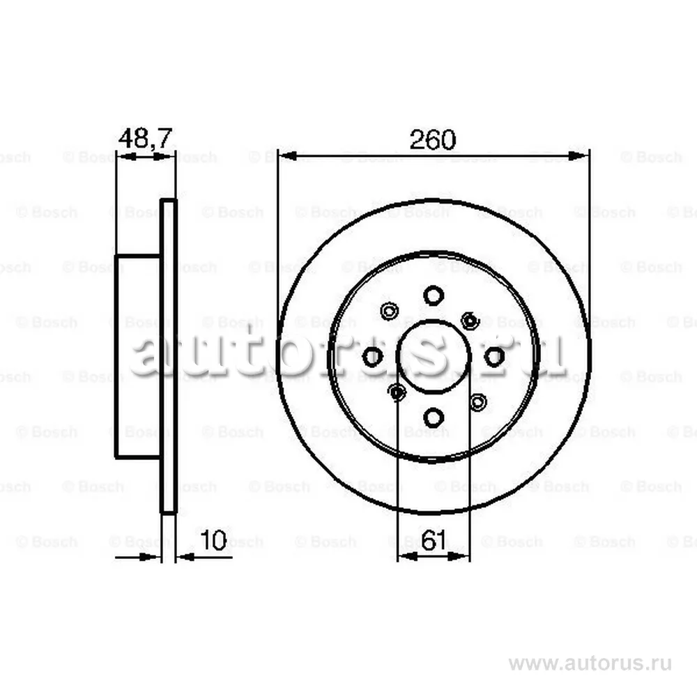 Диск тормозной HONDA CIVIC V FASTBACK 97-01, CIVIC VI HATCHBACK 00-05 MG MG ZR 01 -, MG ZS 01 -, MG BOSCH 0986479014