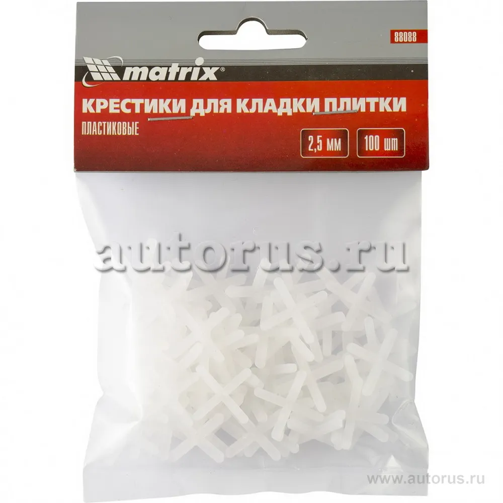 Крестики, 2,5 мм, для кладки плитки, упаковка 100 шт MATRIX 88088 MATRIX 88088