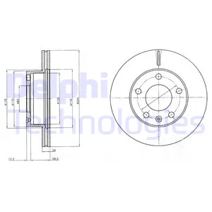 Диск тормозной передний LDV MAXUS (16) DELPHI BG4023