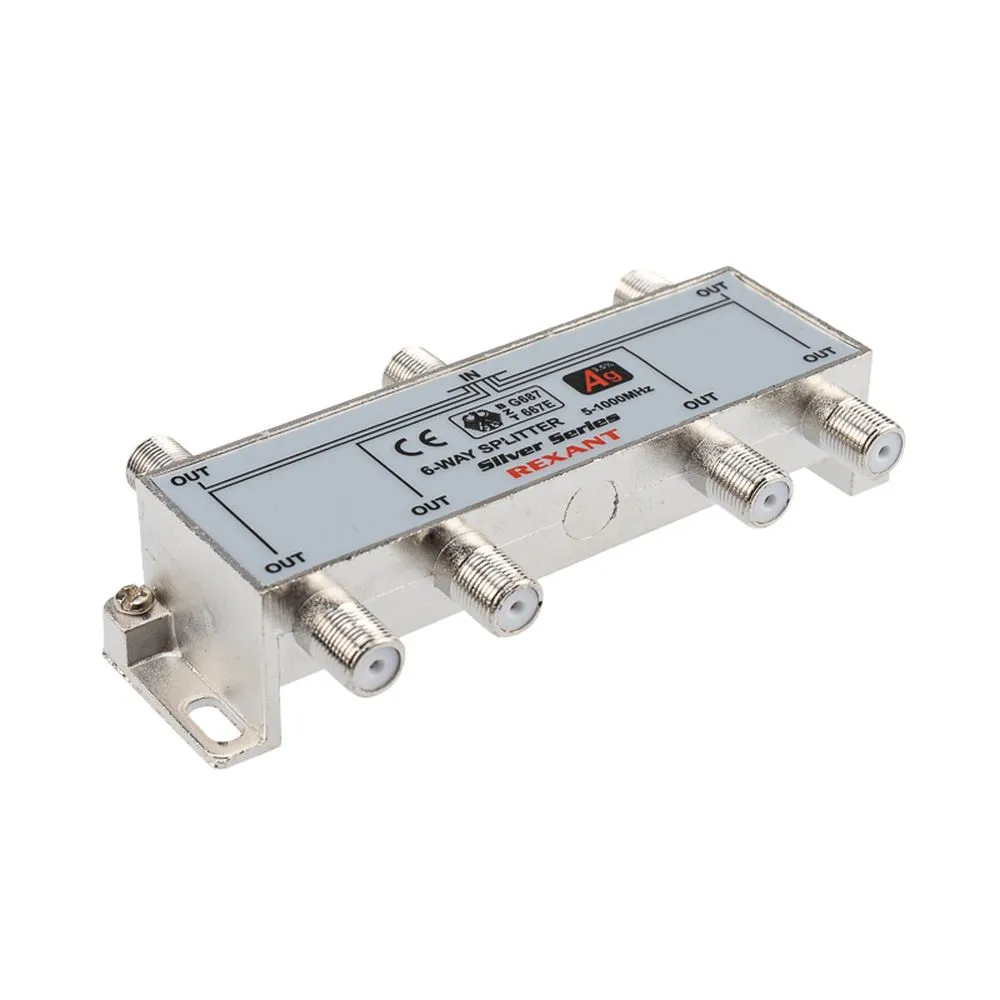 ДЕЛИТЕЛЬ ТВ крабx6 + 7шт. F BOX 5-1000 МГц Silver REXANT 05-6104