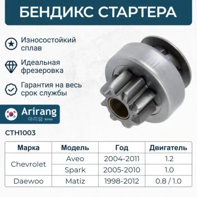 Бендикс стартера (привод) (муфта обводная) ARIRANG CTH1003