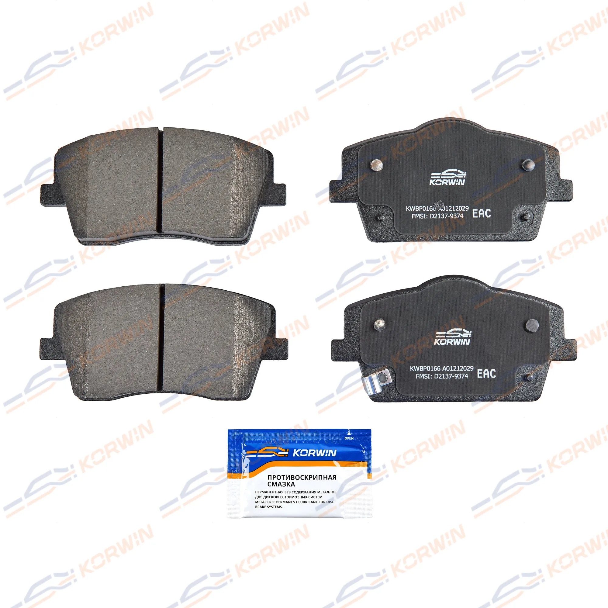 Колодки тормозные перед. Geely Tugella (FY11) 19- KORWIN KWBP0166