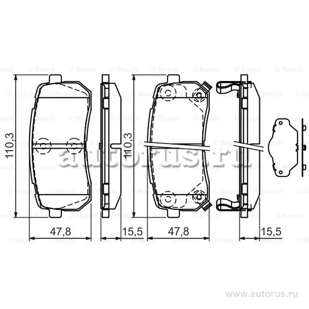 Колодки дисковые задние с антискрип. пластинами KIA CARNIVAL 2.7I V6 2.9CRDI 06 BOSCH 0986494327