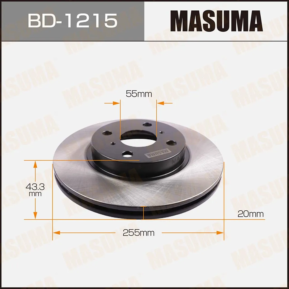 Диск тормозной передний для TOYOTA bB MASUMA BD-1215