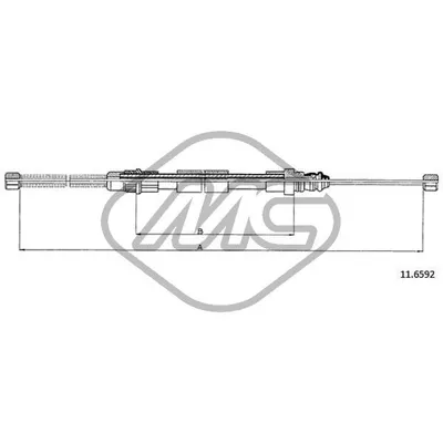 Трос ручника REN 19 TR-GTR DX/SX R /LH Metalcaucho 83040