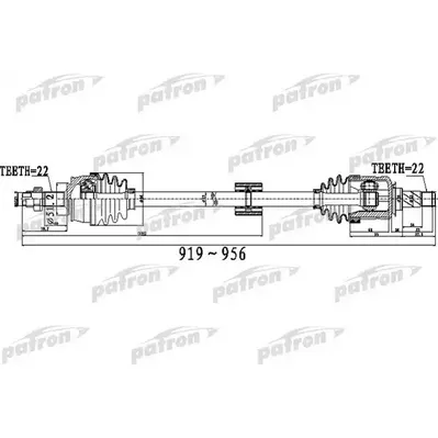 Полуось передний мост справа 22x919x51,2x22 OPEL CORSA D 1 PATRON PDS0527