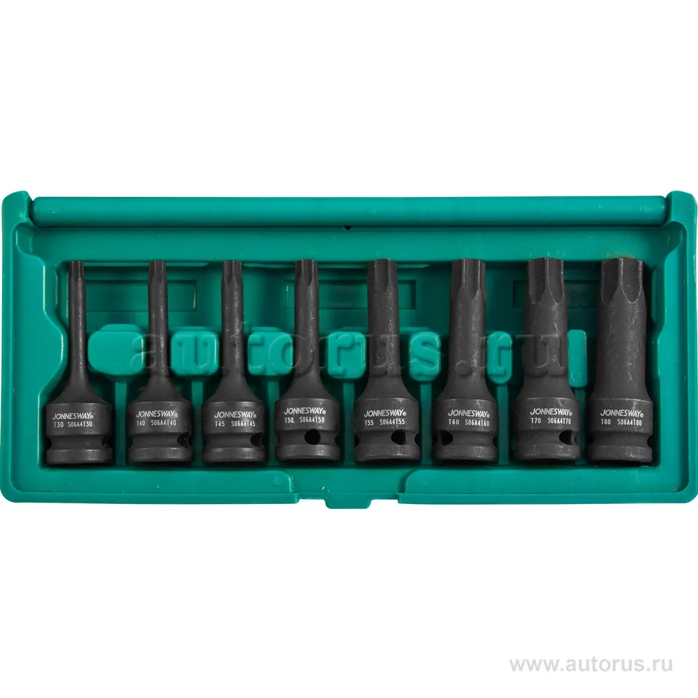Набор ударных головок TORx1/2DRТ30- T80 78 мм, 8 пр. JONNESWAY S06A408S