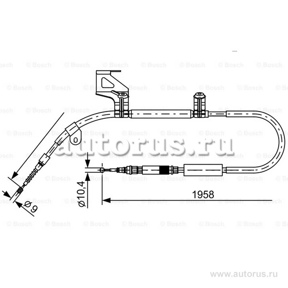 Трос ручного тормоза AUDI A6 -05 1958 мм