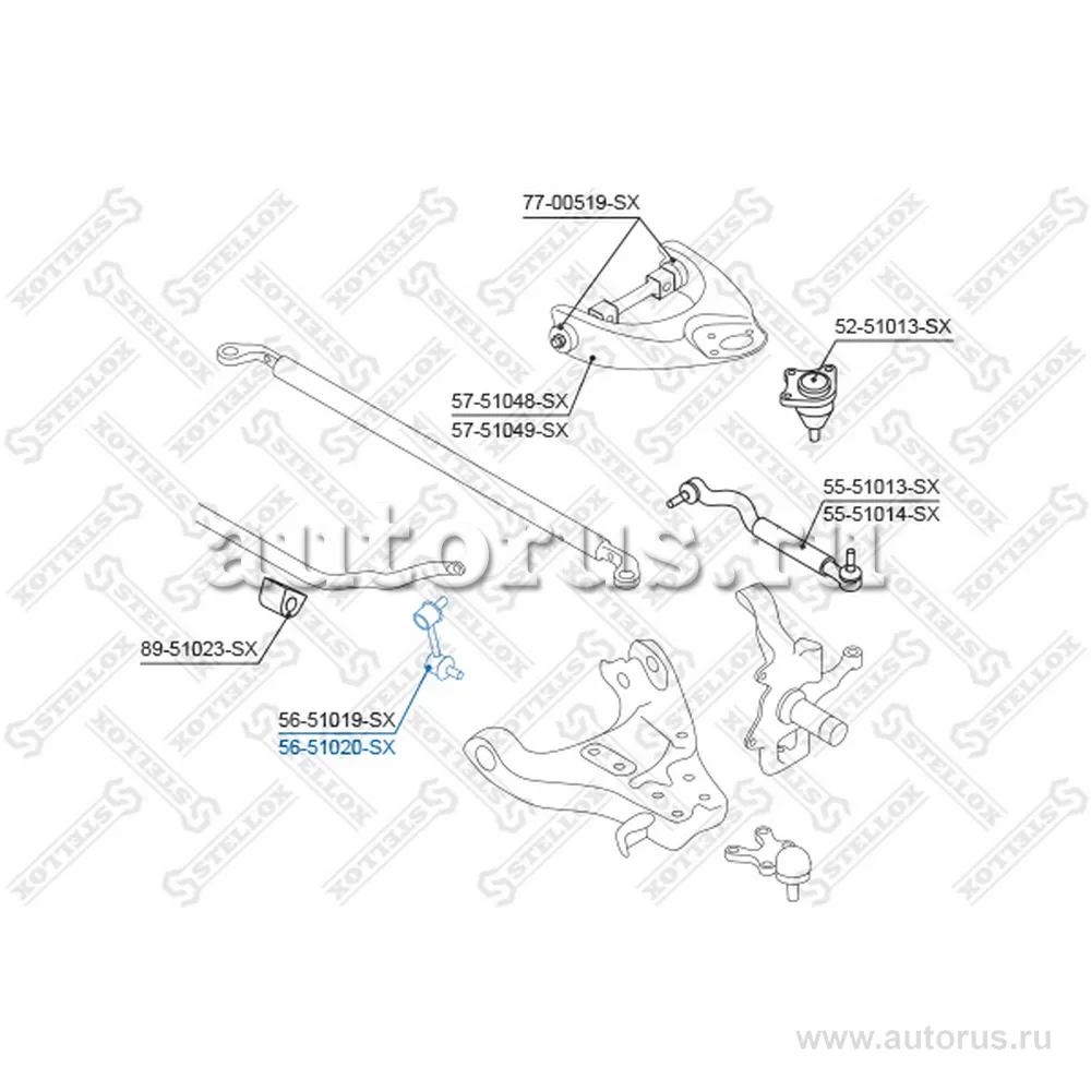 Тяга стабилизатора переднего правая Hyundai Terracan all 01> STELLOX 56-51020-SX