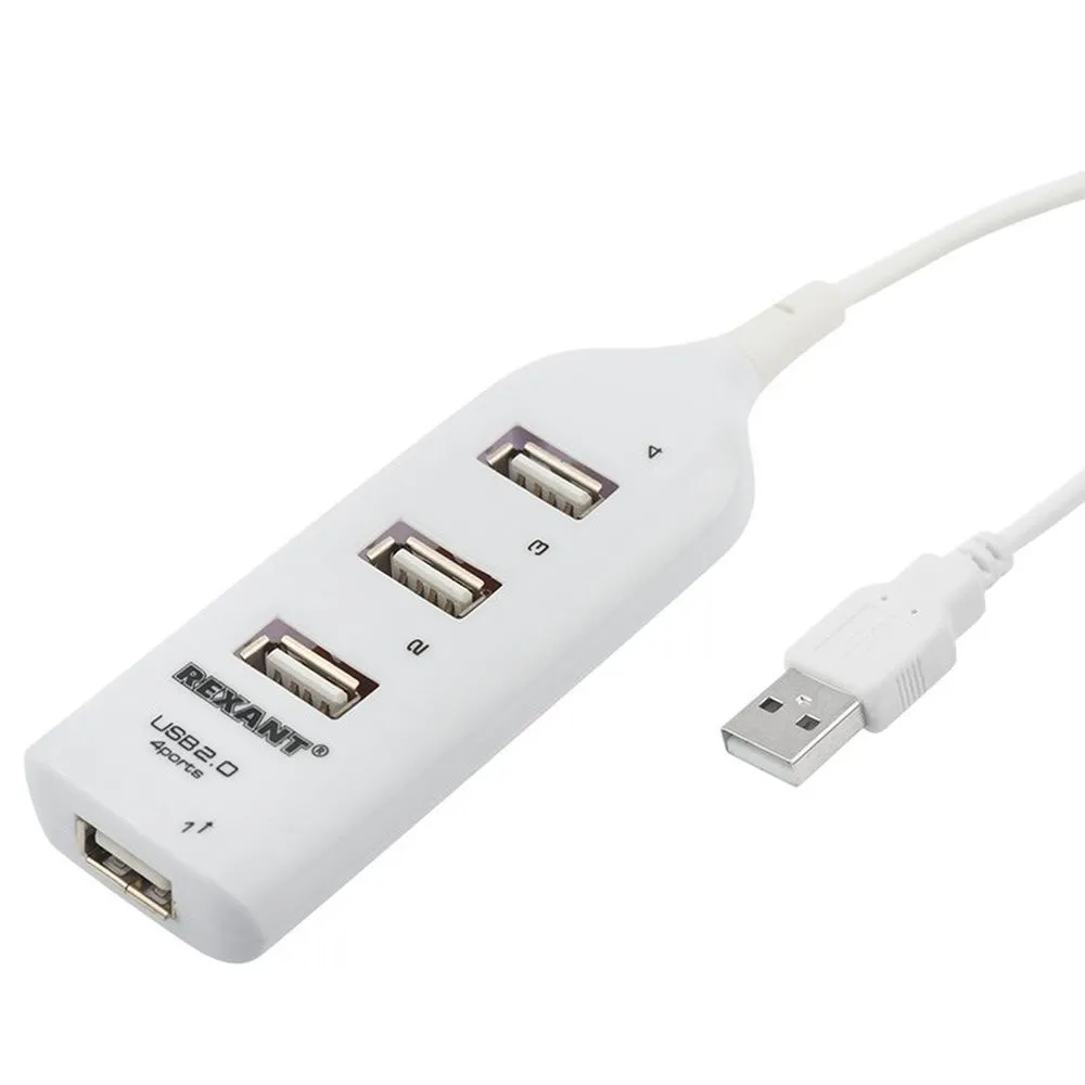 Разветвитель USB 2.0 на 4 порта белый REXANT REXANT 1841051