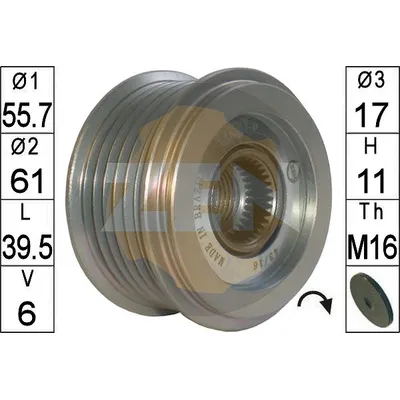 Шкив генератора CHEVROLET CAPTIVA 2.2D ERA ZN5677