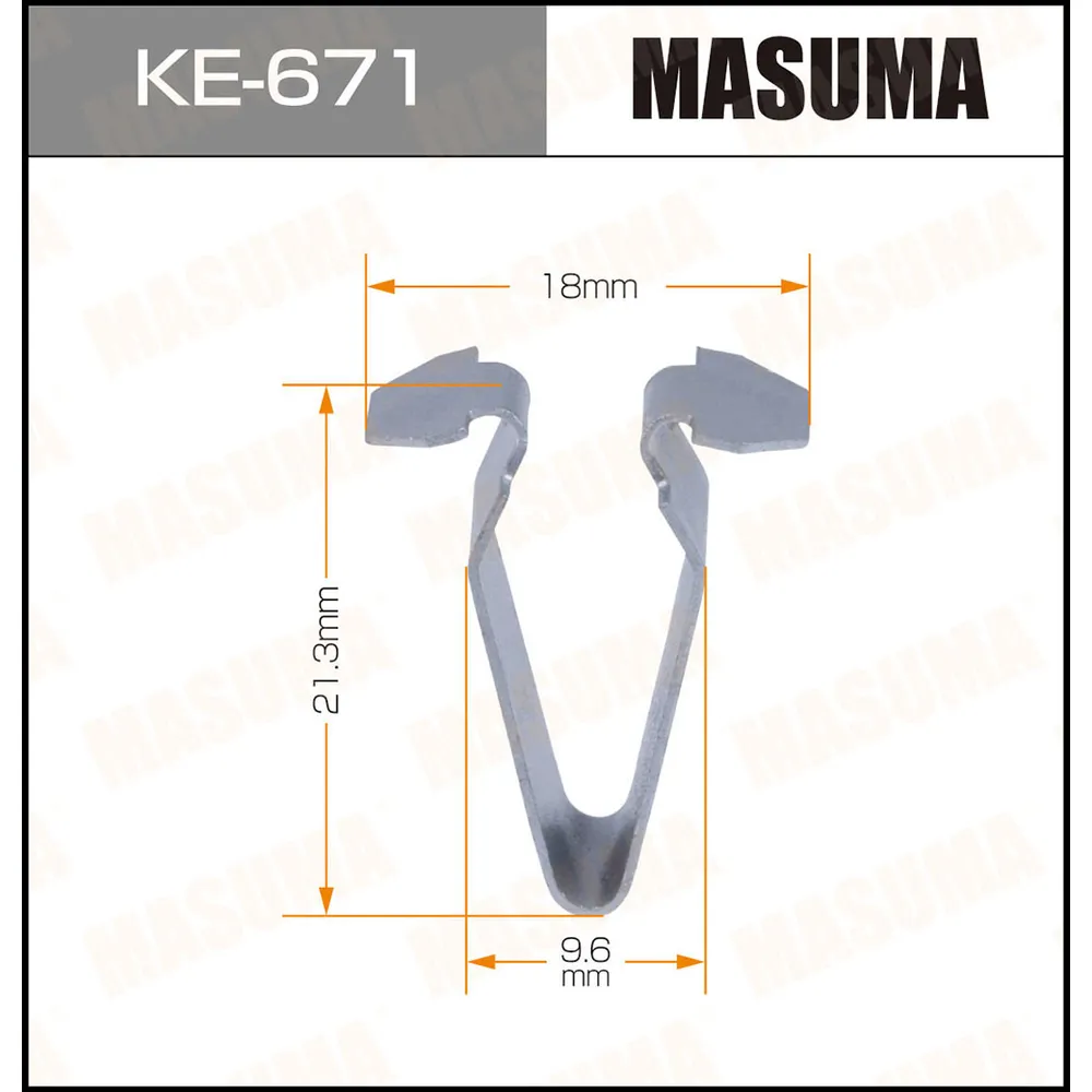 Клипса автомобильная уп.50 MASUMA KE-671