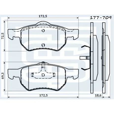 Колодки тормозные перед. CHRYSLER VOYAGER IV STARKE 177-709