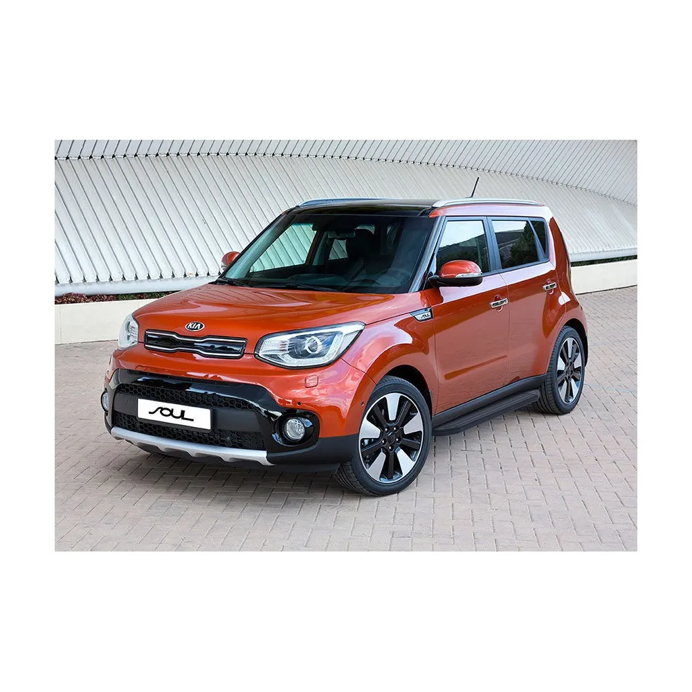 Порог-площадка Premium-Black A173ALB + комплект крепежа, RIVAL, Kia Soul 2017-2019 Kia Soul II ресатйлинг A173ALB.2804.1