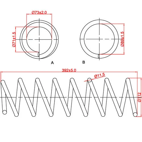 Пружина задней подвески BMW 5-Series (E60, E61), L392-D112-t11,5 ZIKMAR Z48118R