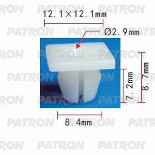 Фиксатор пластиковый GM применяемость: освещение, подкрылок PATRON P37-0671