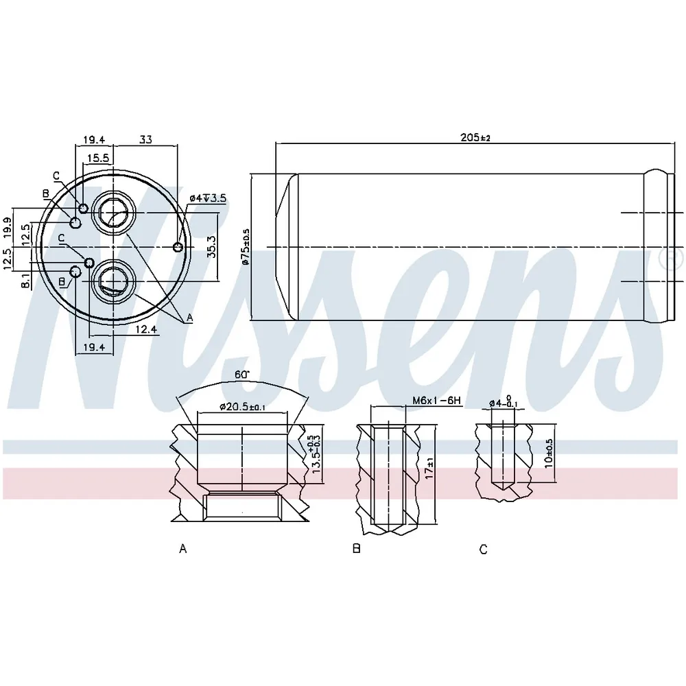 Осушитель кондиционера NISSENS 95352