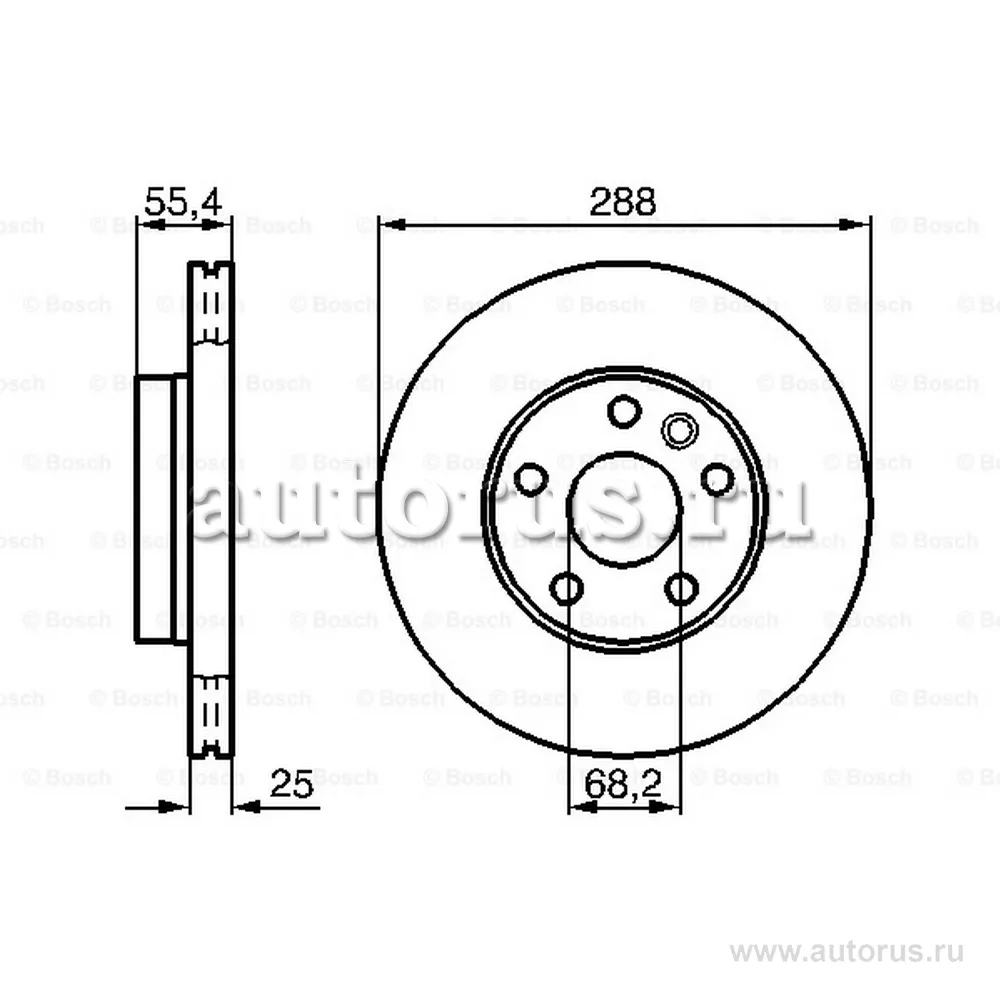 Диск тормозной передний (вент) BOSCH 0 986 478 893