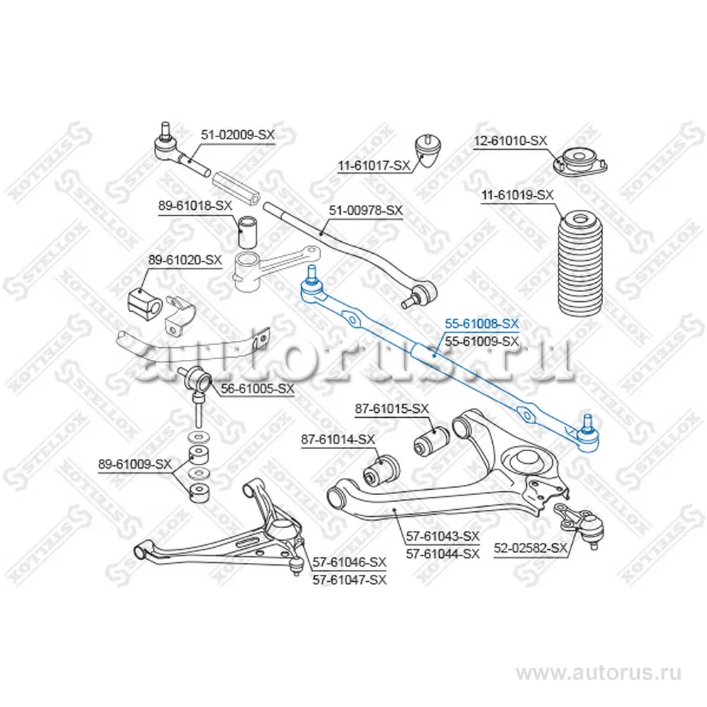 Тяга рул. централ. в сборе Suzuki X-90 STELLOX 5561008_SX