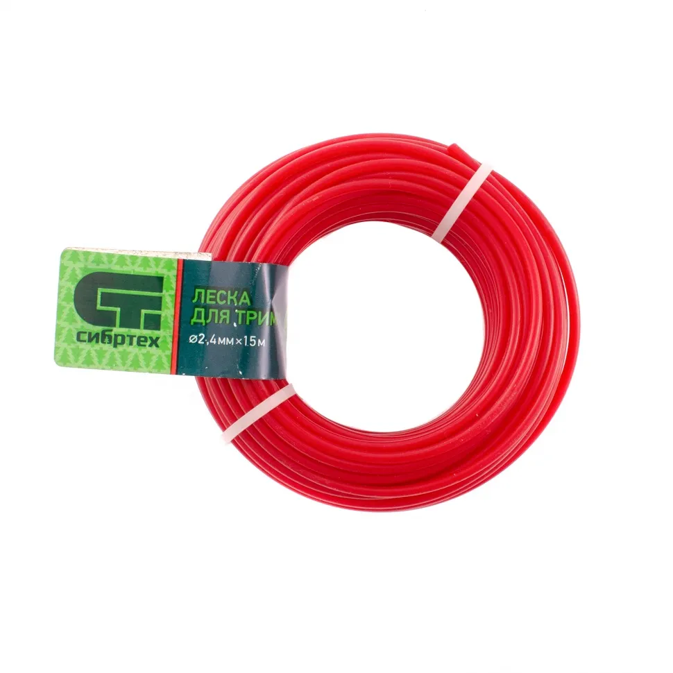 Леска для триммера круглая, 2,4 мм x15 м, СИБРТЕХ 961475