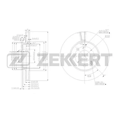 Диск тормозной передний ZEKKERT BS5276