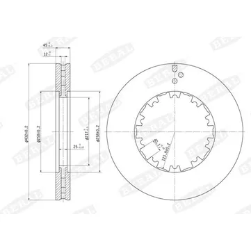 Диск тормозной 65-85CF 95XF 375 44 128 BERAL BCR225A