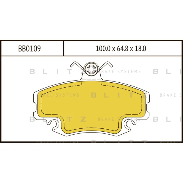 Колодки тормозные дисковые передние RENAULT Megane/Logan 07->PEUGEOT 205/309 85->RENAU BLITZ BB0109