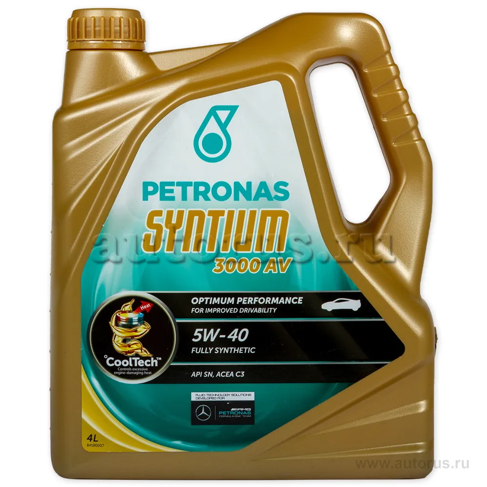 Масло моторное PETRONAS Syntium 3000 AV 5W-40 синтетическое 4 л 18284019 PETRONAS 18284019