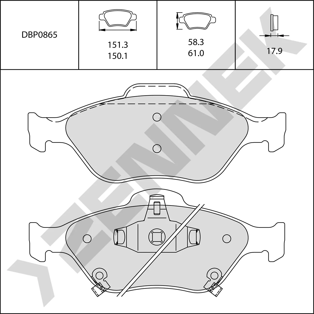 Колодки тормозные передние TOYOTA YARIS 05-13 ZENNEK DBP0865