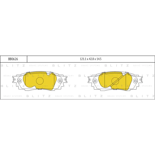 Колодки тормозные дисковые задние TOYOTA Camry/C-HR 16->LEXUS ES/RX/UX 15-> BLITZ BB0626