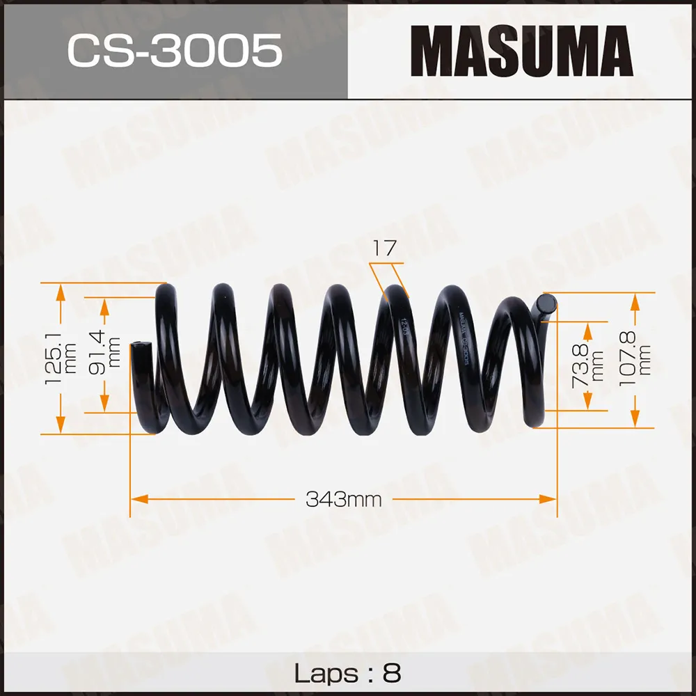 Пружина подвески MITSUBISHI PAJERO 99- перед. MASUMA CS3005