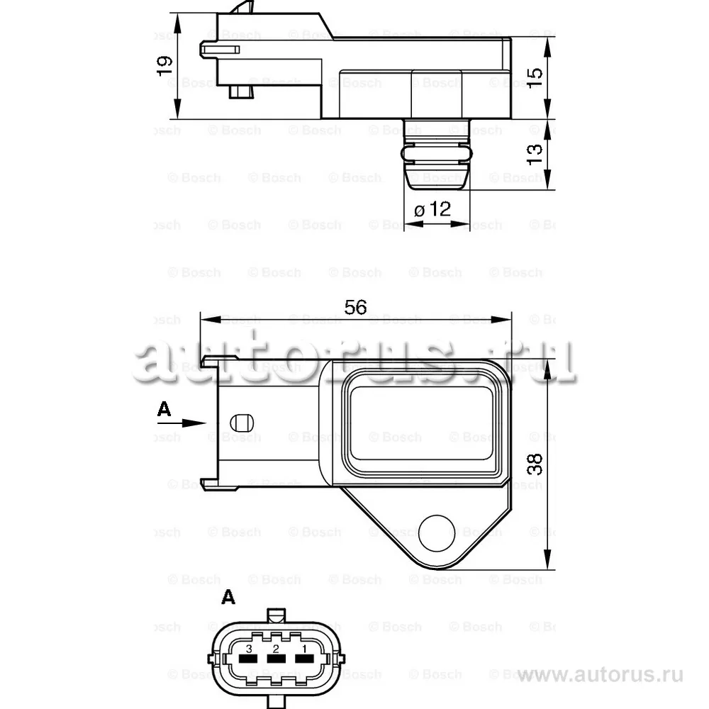 Датчик давления наддува 0281002487