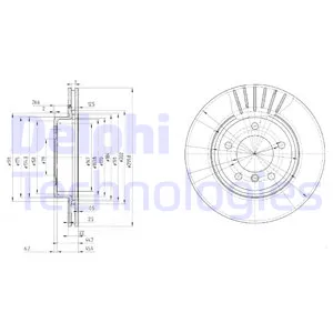 Диск тормозной передний!BMW E46 3 2.5-2.0D M42/M47/M52/M54 98 DELPHI BG3527C